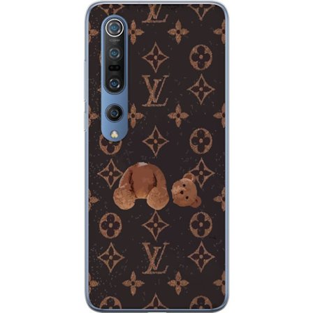 Kompatibel Mobilcover til Xiaomi Xiaomi Mi 10 Pro 5G Luksuriøst monogrammønster med knust bamse i mørk modeæstetik