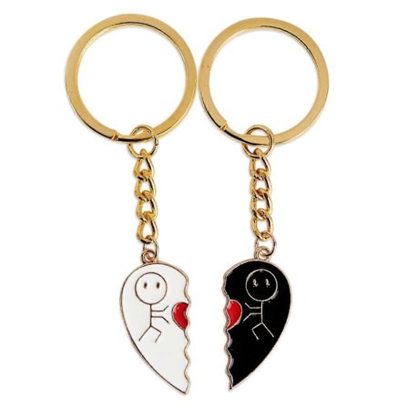 Nøgleringe til par Kærlighedshjerte Nøglering Tændstik Specielt til dig Lykønskningskort med kuvert Nøglering til par Gave