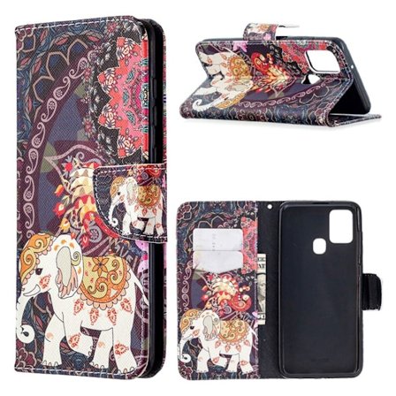 Wonderland Samsung Galaxy A21s flip kuoret - Kukka Ja Norsu