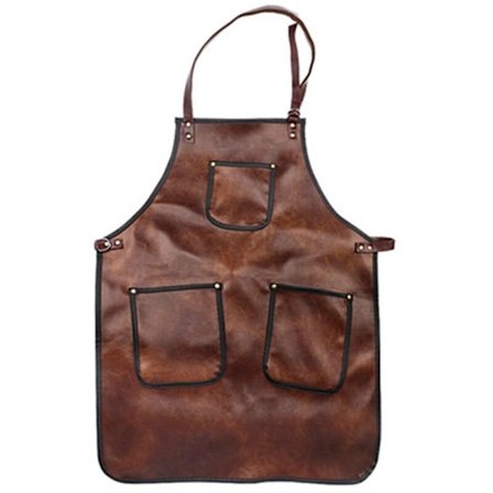 Cross PU Læder Frisør Forklæde Professionel Grade Kok Forklæde Salon Forklæde Frisør Forklæder Køkken Lærred Forklæde-A