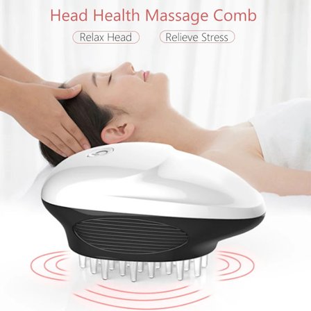 Elektrisk skalpmassager vibrerande nacke för hårväxt statisk silikonfri växelkam mini borsthuvud kam SPA~06746