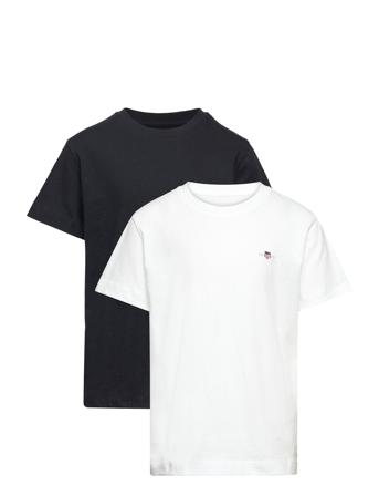 C-Neck T-Shirt 2-Pack T-shirts Short-sleeved Multi/mønstret GANT*Betinget Tilbud