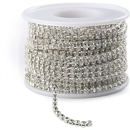 10 meter 2,8 mm krystall smykke rhinestones trim med krystaller håndverk rhinestones kjede, sølv rhinestones for smykkelaging, belte, kjole