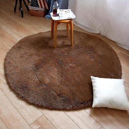 Rund Badematte Antislipp Skum Teppe, Mikrofiber Skum Teppe, Super Absorberende Matter, Maskinvaskbar Myk Gulvmatte Ved Sengen, 60 Cm