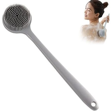 Silikon duschborste, mjuk silikon duschborste med långt handtag, rygg S