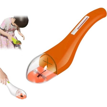 Hurtigutløsende insektsfanger med forstørrelsesglass - Edderkopp- og insektsfelle for voksne og barn, oransje