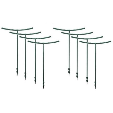 8 stk. planteunderstøttelse halvrunde plantestave plastik planteunderstøttelse ring plantebur understøttelse blomsterpotte klatrestativ