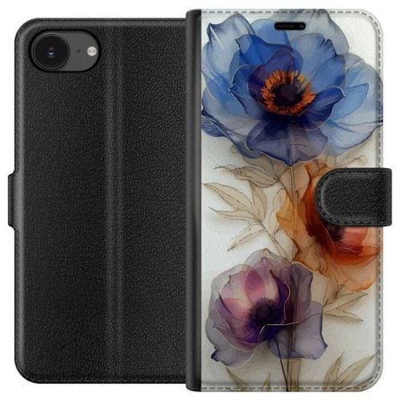 Plånboksfodral till Apple iPhone 16e med Silkesblommor