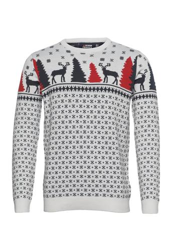 Dpx-Mas Deer Knit Neulepaita Pyöreä Kaula-aukko Monivärinen/Kuvioitu Denim Project