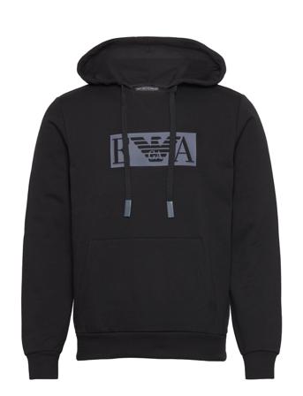 Hooded Sweater L/Sleeves Hoodie Svart Emporio Armani