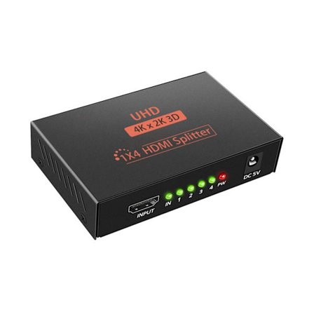 HDMI-splitter 1 in 4 ut 3D 4K 1080P Distributör X HDCP 1.4 Distributionsförstärkare med USB-kabel PC-kompatibel PS3 YEMAESRE