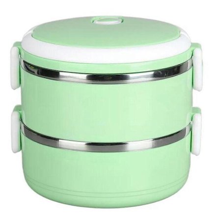 Termisk matboks, stablebar isolert matbeholder 304 rustfritt stål, rund forseglet matboks - Kompatibel med varm mat (BR)