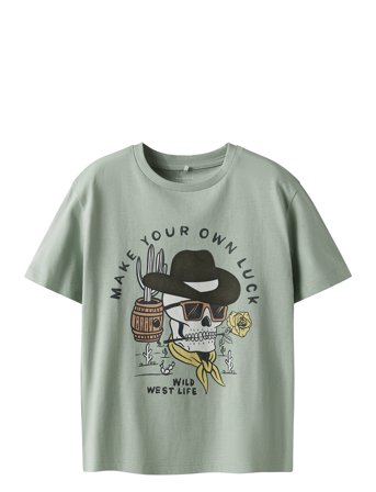name it Nkmhals Ss Nreg Top - Green - 116