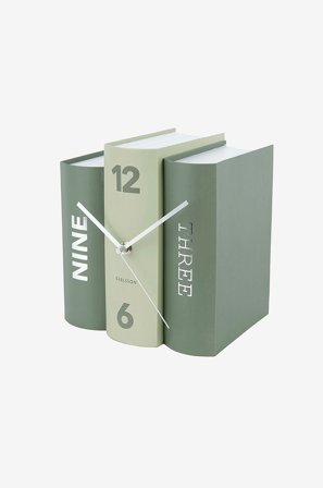 Karlsson - Bordsklocka Book - Grön - Väggklockor & bordsur - Från Homeroom
