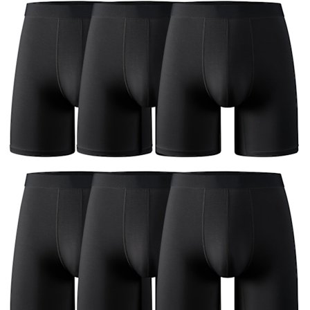 6 stk. Herre Boxer Briefs - Åndbare, Komfortable, Ensfarvede, Perfekte til Afslappet Påklædning, Fitnesscenter eller Hverdagsbrug, Glat Stof, 