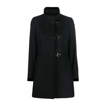 Fay, Single-Breasted Coats Zwart, Dames, Maat:S