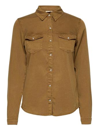 Vibista Denim Shirt/Su-Fav Pitkähihainen Paita Ruskea Vila