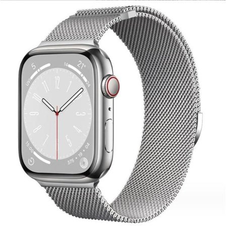 Milanese loop reim for Apple Watch band iwatch Series 9 3 6 5 SE 7 8 Ultra 2 stjerneskinn - sølv 42mm/44mm/45mm/49mm