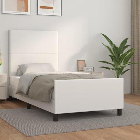 Vidaxl Sängram Med Huvudgavel Vit 80x200 Cm Konstläder Vit