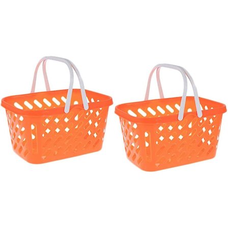 2 st Låtsasmatkorg Mini Leksak Shoppingkorg med Handtag Kök