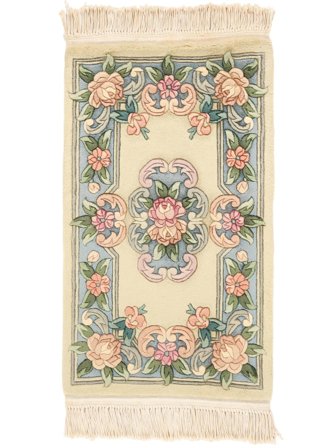 Handgeknoopt China 90 Line Vloerkleed 53X88 Oranje/Beige