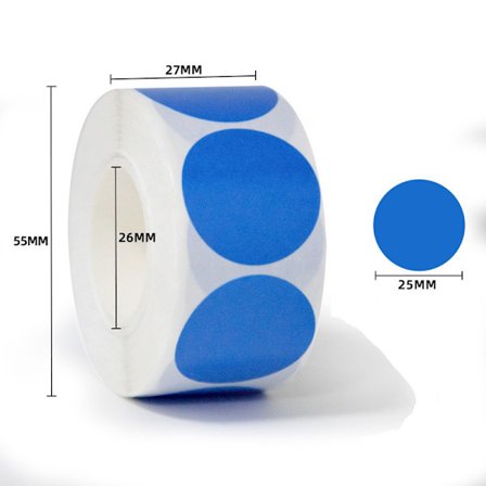 500 ark/rull, runde klistremerker, flyttbare selvklebende etiketter, for organisering av kodede etiketter.