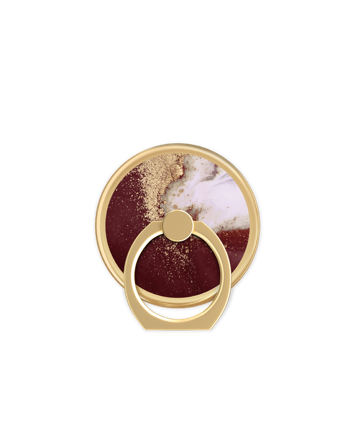 Magnetic Ring Mount Golden Burgundy Marble
