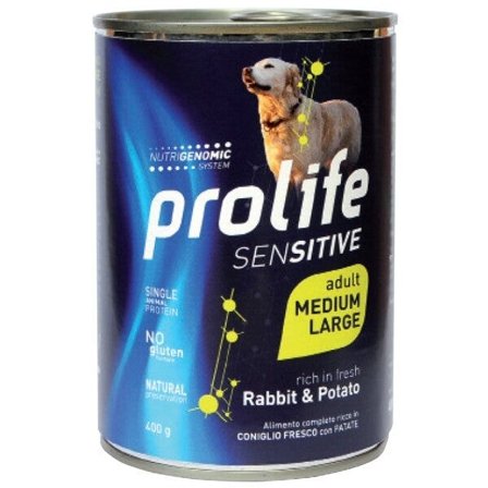 Prolife Sensitive Coniglio Con Patate Cibo Umido Per Cani Adulti