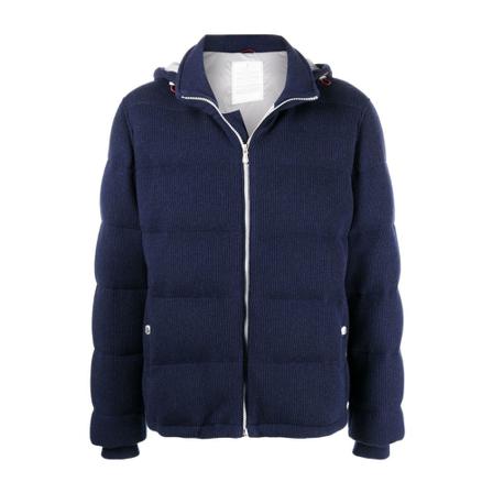 Brunello Cucinelli, Down Jackets Blauw, Heren, Maat:M