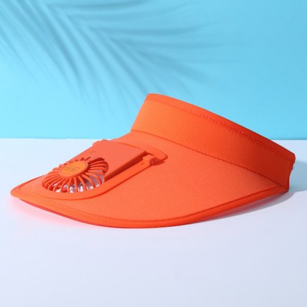 Sommarhatt med fläkt för damer, utomhus, bergsklättring, fiske, anti-ultraviolett, solskydd, stor brätte, solskydd, fiskarhatt, orange