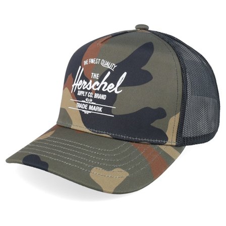 Herschel - Camo trucker Cap - Whaler Tall Mesh Cap Woodland Camo A-Frame Trucker @ Hatstore