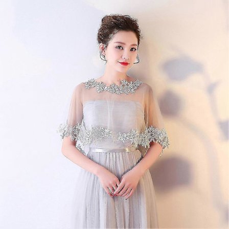 Dame Mote One Size Bolero Skulder Cape Blonde Applikasjoner