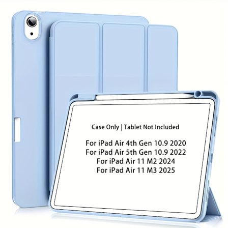 Kompatibel för iPad Air 11 M3 2025/för iPad Air 11 M2 2024/för iPad Air för 5:e/4:e generationens fodral med automatisk väckning/viloläge, skydd, 