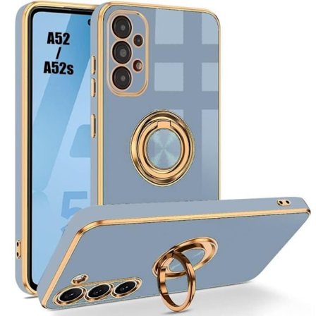 Coque - BOOLING - til Samsung Galaxy A52/A52s 5G - TPU Blå - Rotérbar Støtte - Stødbeskyttelse