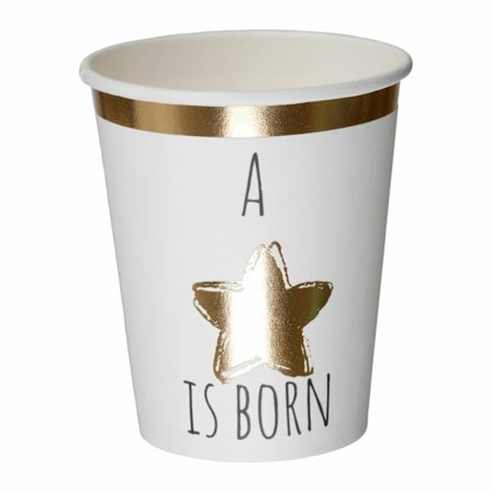 Pappersmugg "A star is born" 250ml 8-pack
