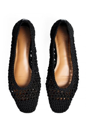 NA-KD - Heklet ballerina - Lave sko - Svart - EU 40
