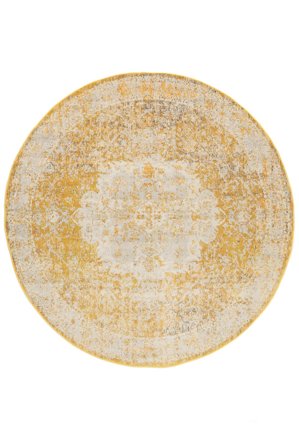 Médaillon Nadia Jaune Rond Oeko-Tex Tapis
