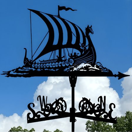 Heks Metal Vindfløj, Rustfri Stål Vindfløj