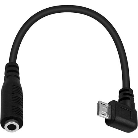 Micro Usb til 3,5 mm jack lydadapterkabel, lyd til mikro usb, rettvinklet Micro Usb hann til 4 polet 3,5 mm hunnkabel for Active Clip Mic Mic