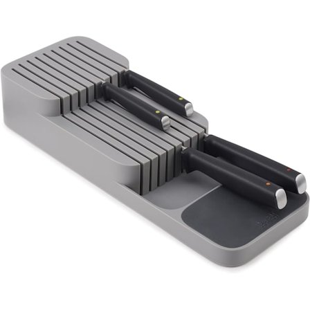 Drawer Store - Kaksitasoinen vaakasuuntainen veitsitukki - Harmaa, 39,7 x 14,5 x 7,7