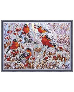 Perlenstickerei Dompfaffen - Abris Art