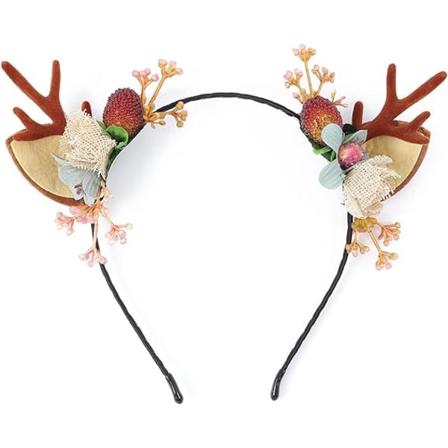 Julehodebånd Blomster Gevir Hodebånd Rein Gevir Hodebånd Elg Hjort Hodebånd Julehårbånd Juledekorativt Hodeplagg Hår