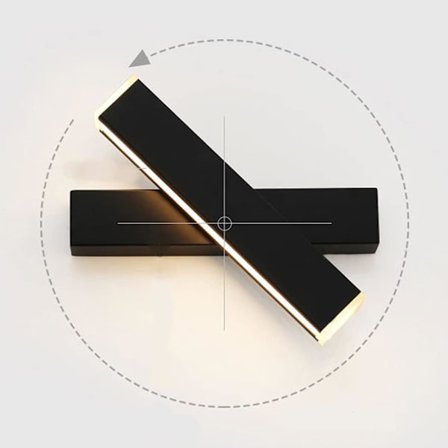 12W LED-vägglampa Svart Lampa Kreativ Design Inomhusbelysning Alm
