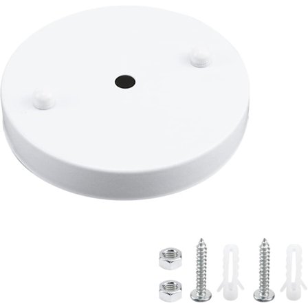 Loftlampe Plade Lampefod Stål Lys Baldakin Sæt Pendel Lampe Plade Dæksel Lysekrone Baldakin Lampe Armatur Dækplade (hvid, 4,7"/12cm)