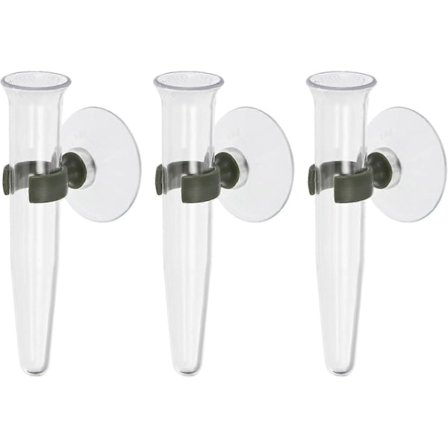 Blomstervandrør med sugekop, 3 stk. 1,5 cm ID 10 cm Plast Væghængende Vase