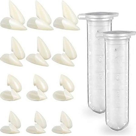 12 Par Vampyrtänder Kostym 4 Storlekar Huggtänder Löständer med 2 Lim