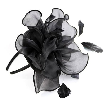 Falsk Fjer Net Garn Hat Ensfarvet Fascinator Bryllupper Te Party Hovedbeklædning Hårpynt Til