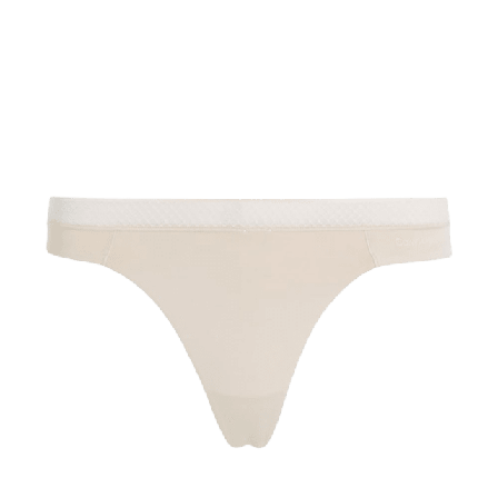 Calvin Klein Trosa i String modell, mjuk Microfiber & modern spets. Trosor Dam Beige XS