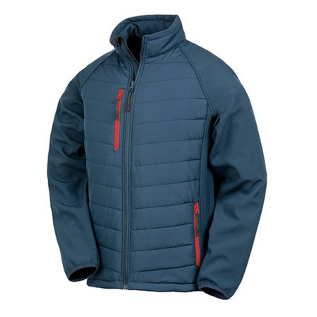 Result Herr Svart Compass Vadderad Soft Shell Jacka 4XL Marinblå/Röd