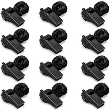 12 stk. Fløjter, Sport, Fløjter med Lanyard, Klar Lyd Kraftige Fløjter Ideelle Trænere, Dommere Funktionærer